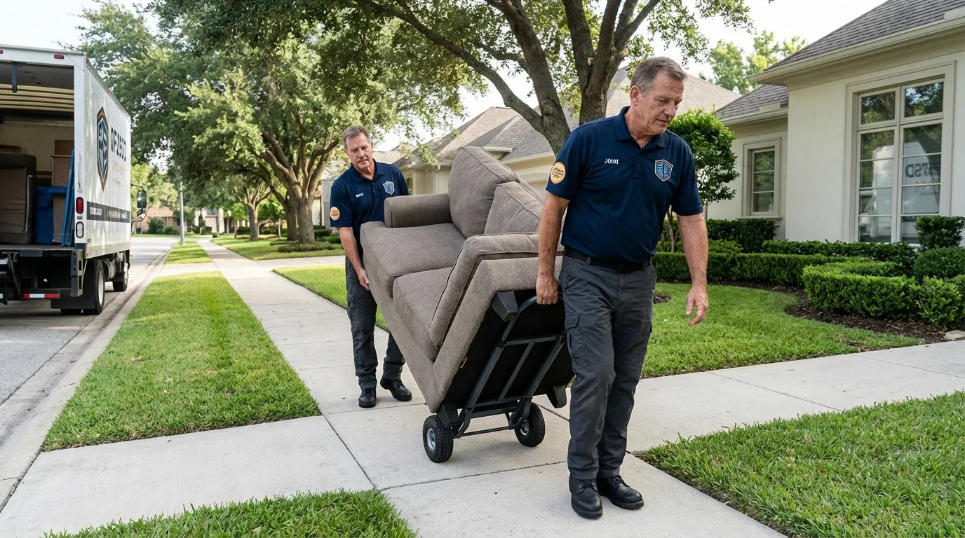 Local residential moving crew loading furniture in Cowan, TN